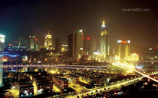 The night view of Yiwu